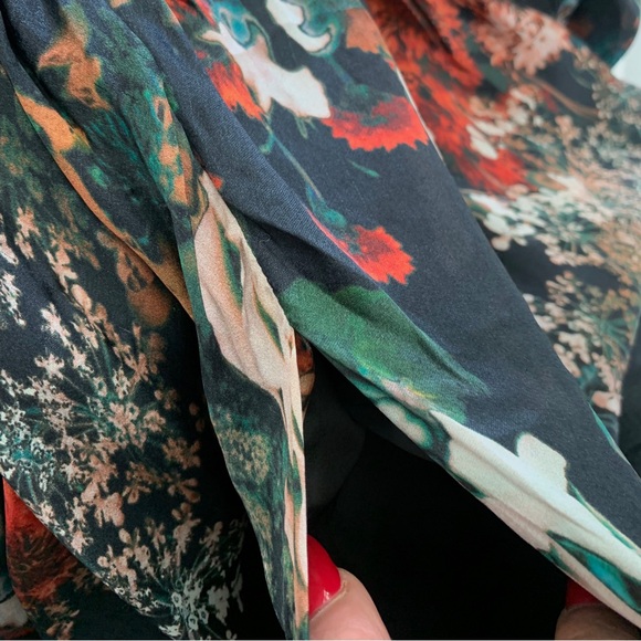 ETXART & PANNO FLORAL SILK MAXI DRESS SPAGHETTI STRAP SILK GOWN - Picture 10 of 16